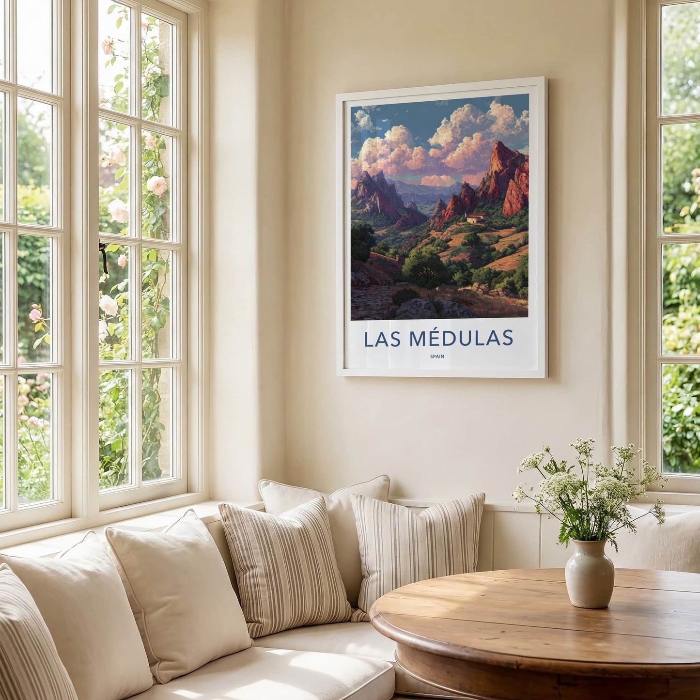 Las Medulas Poster Spain Travel Print Red Peaks Home Decor