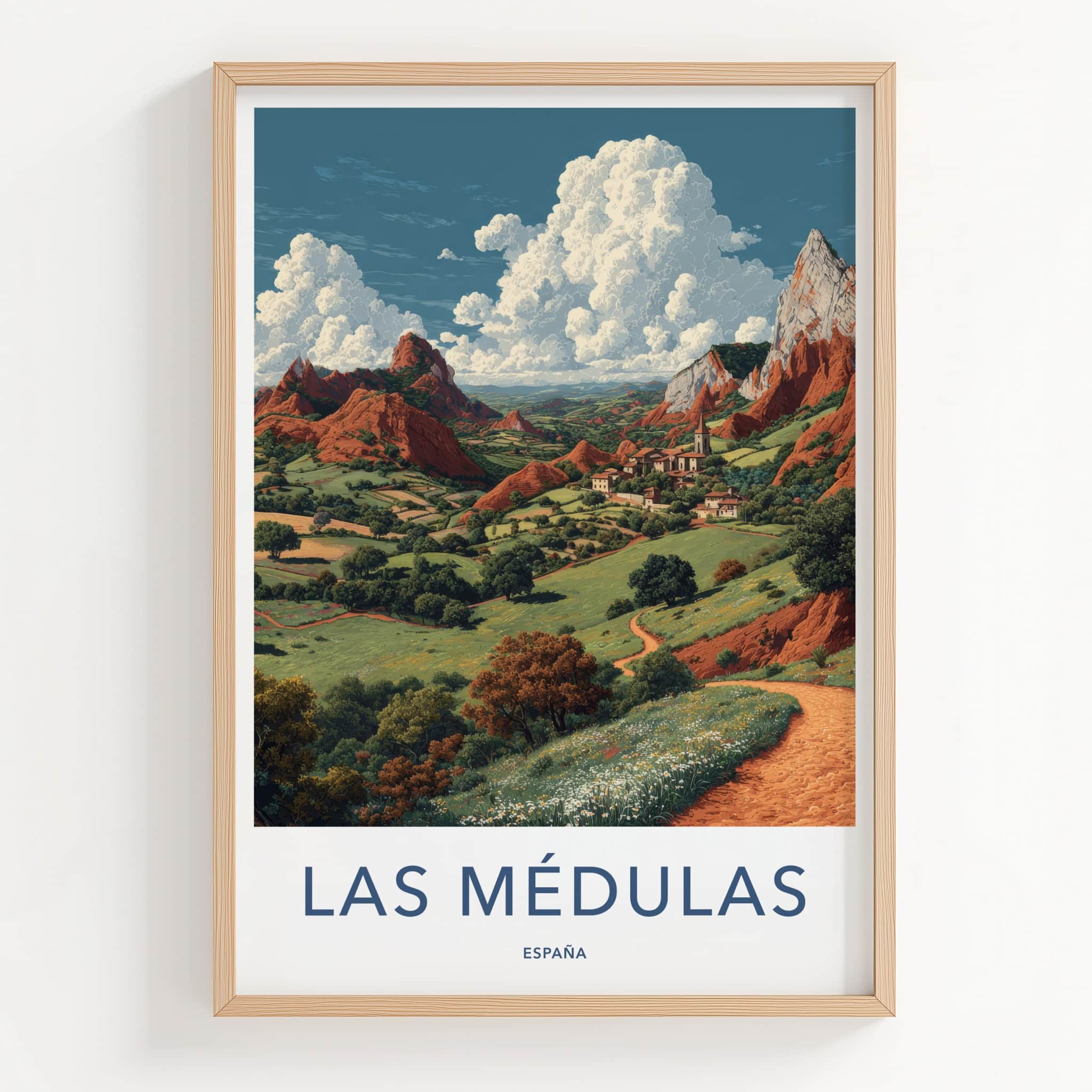 Las Medulas Poster - Spain Travel Print - Red Peaks Village Home Decor