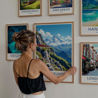 Lauterbrunnen Poster - Switzerland Travel Art - Scenic Mountain Railway Home Decor