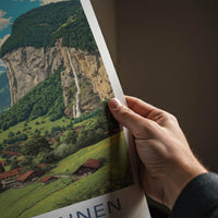 Lauterbrunnen Poster - Switzerland Travel Print - Scenic Valley Village Home Decor