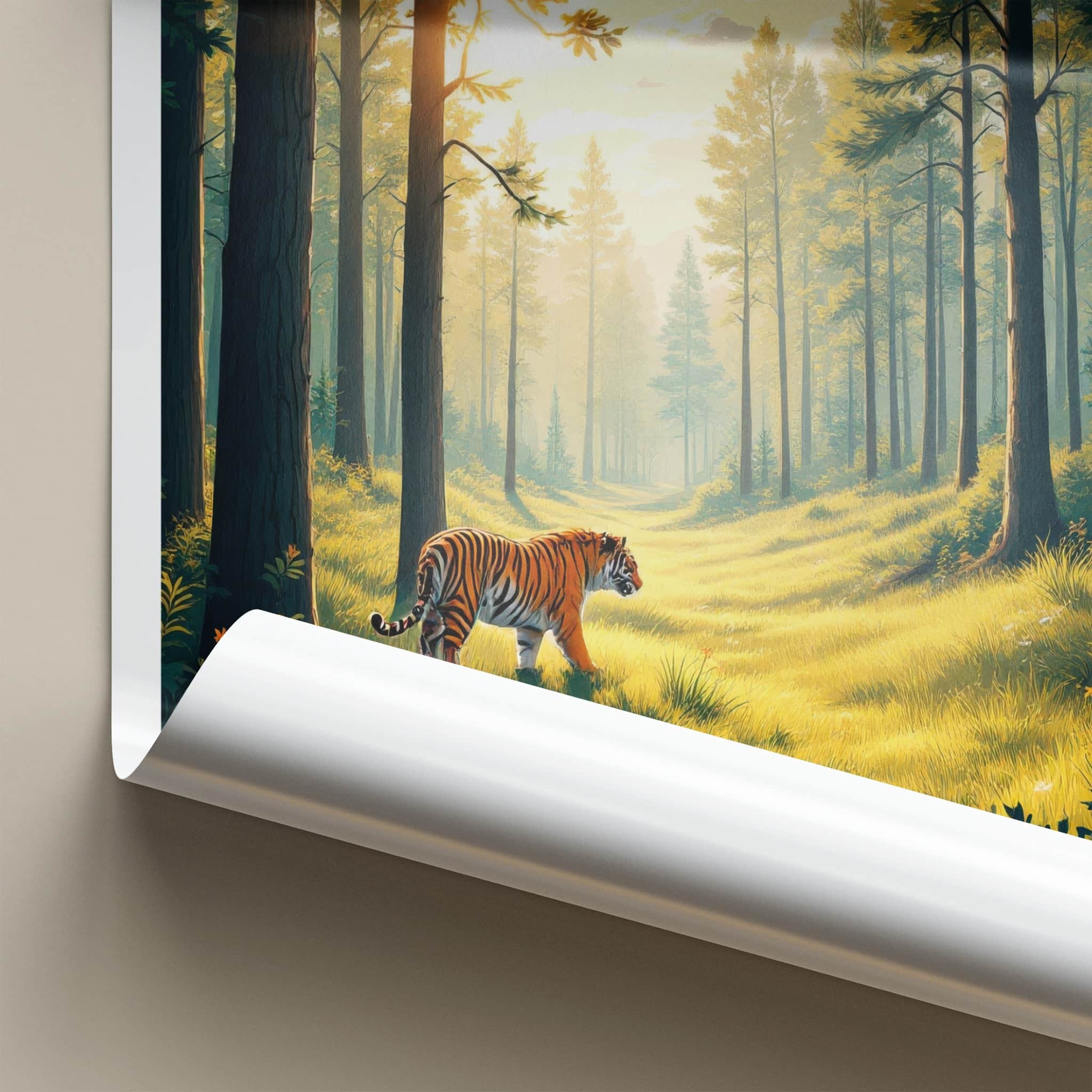 Lazovsky Poster - Russia Travel Art - Forest Sunlit Tiger Home Decor