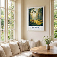 Lazovsky Poster - Russia Travel Art - Forest Sunlit Tiger Home Decor