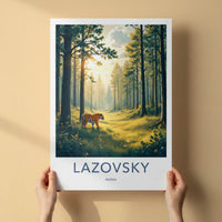 Lazovsky Poster - Russia Travel Art - Forest Sunlit Tiger Home Decor
