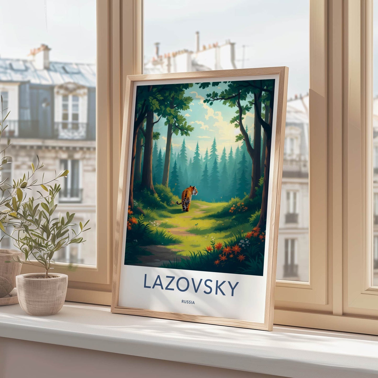 LAZOVSKY Poster - Russia Travel Art - Wild Forest Tiger Home Decor