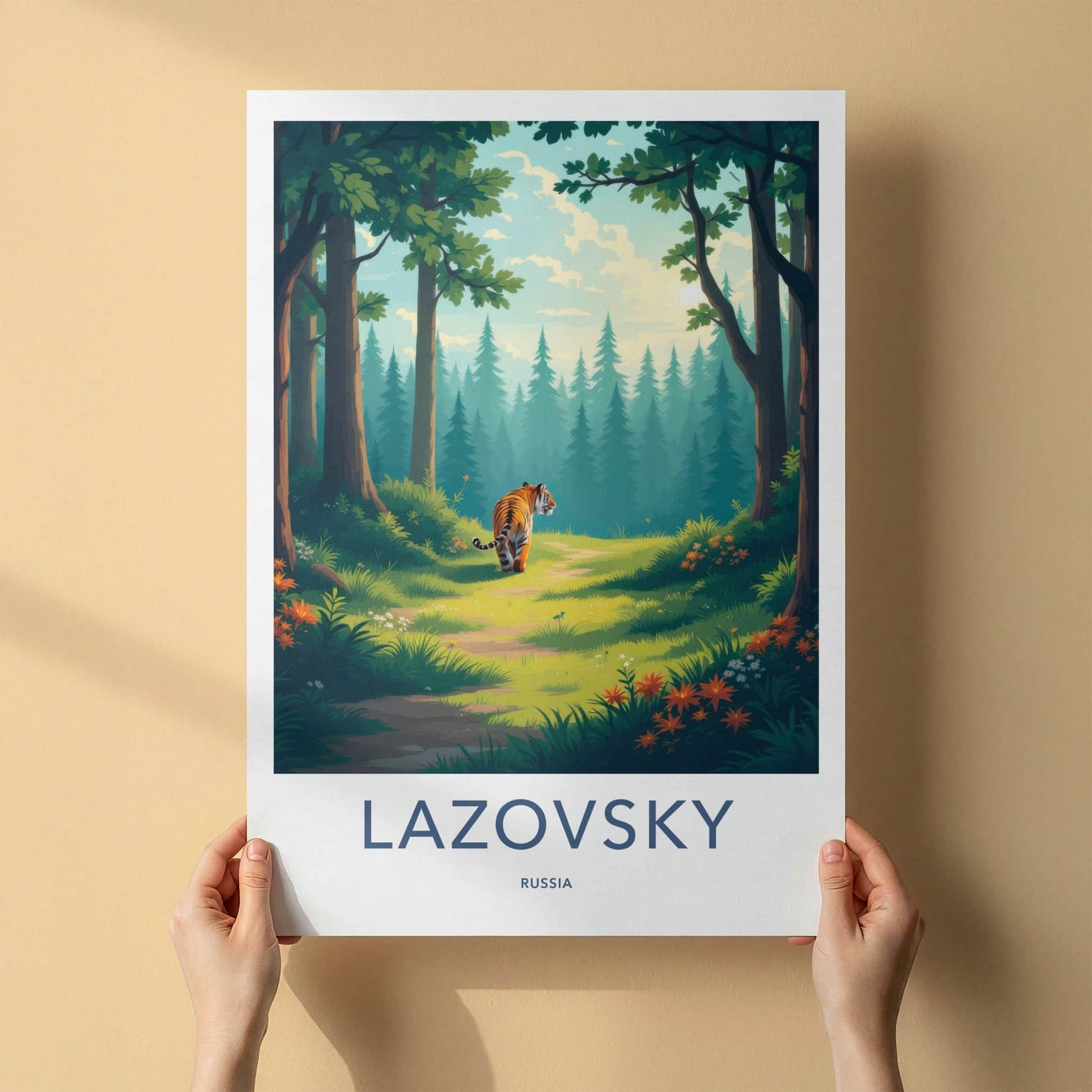 LAZOVSKY Poster - Russia Travel Art - Wild Forest Tiger Home Decor