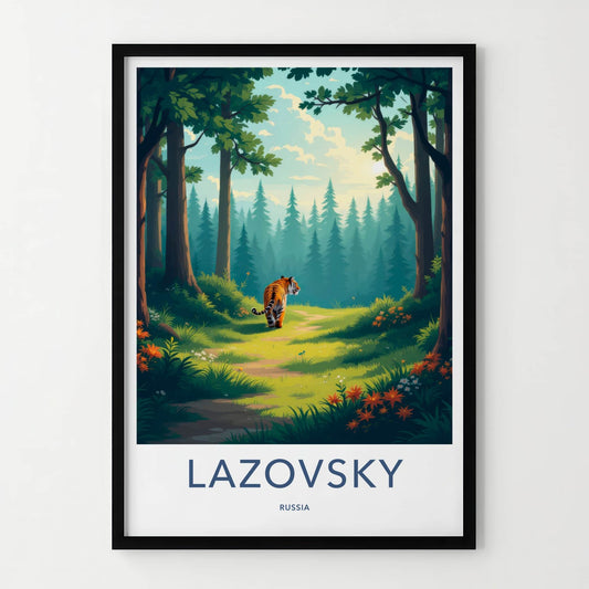 LAZOVSKY Poster - Russia Travel Art - Wild Forest Tiger Home Decor