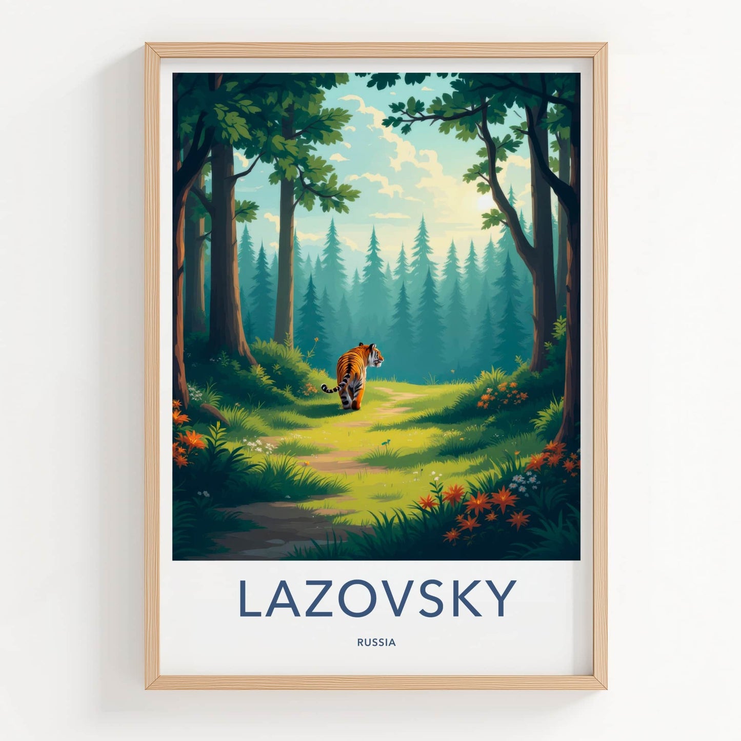 LAZOVSKY Poster - Russia Travel Art - Wild Forest Tiger Home Decor