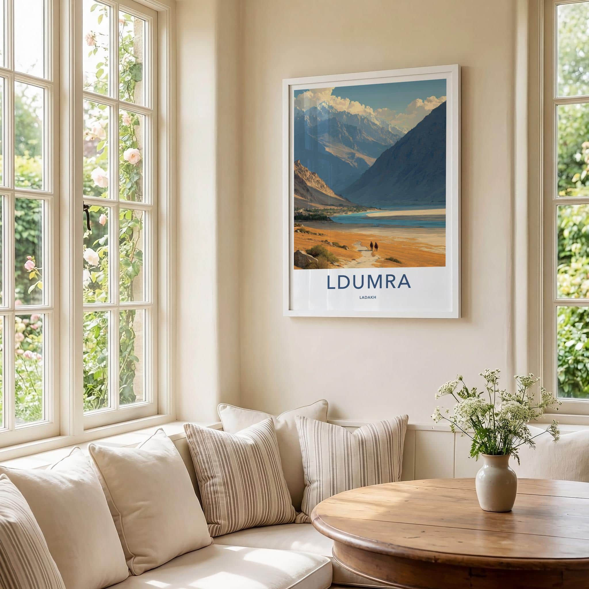 Ldumra Poster - India Framed Print - Ladakh River Valley Framed Decor