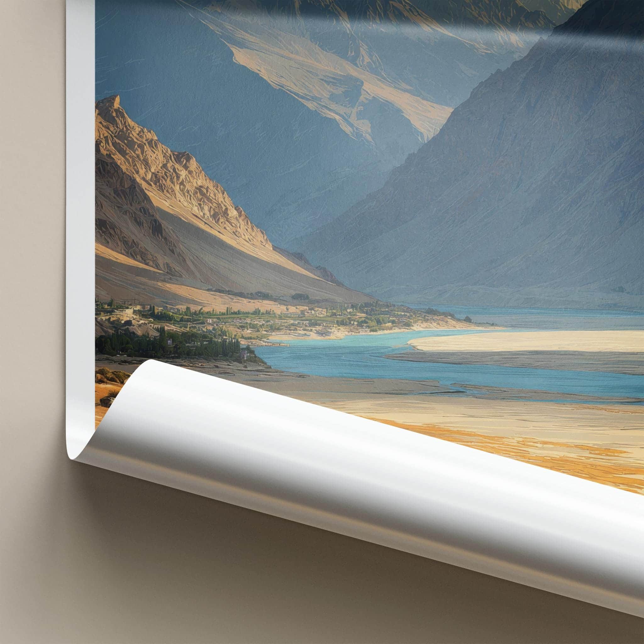 Ldumra Poster - India Framed Print - Ladakh River Valley Framed Decor