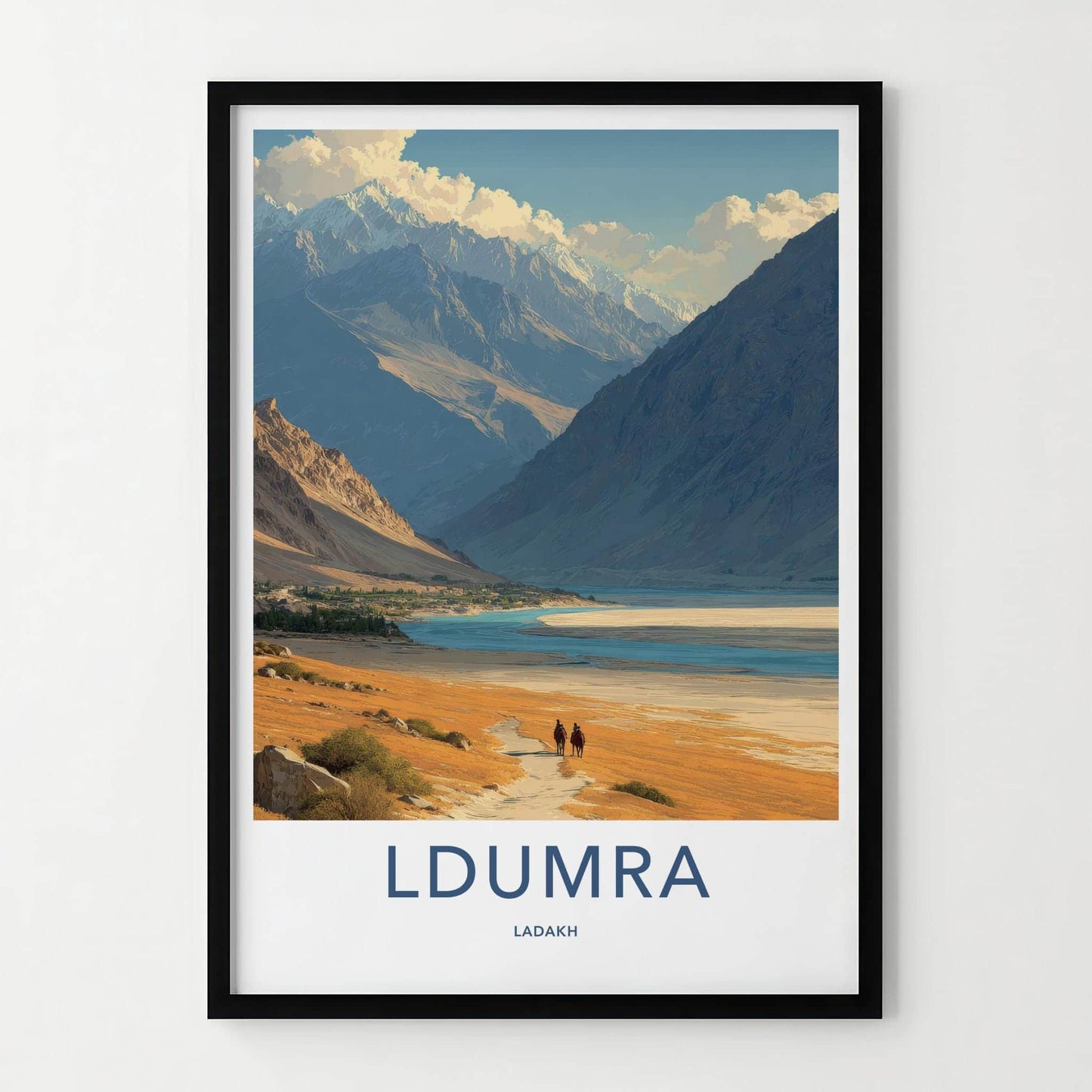 Ldumra Poster - India Framed Print - Ladakh River Valley Framed Decor