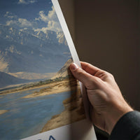 Ldumra Poster - India Travel Art - Ladakh River Camel Mountains Wall Decor