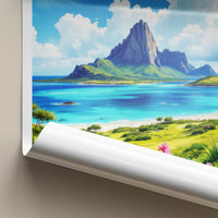 LE MORNE Poster - MAURITIUS Travel Art - Dramatic Peak Ocean Home Decor