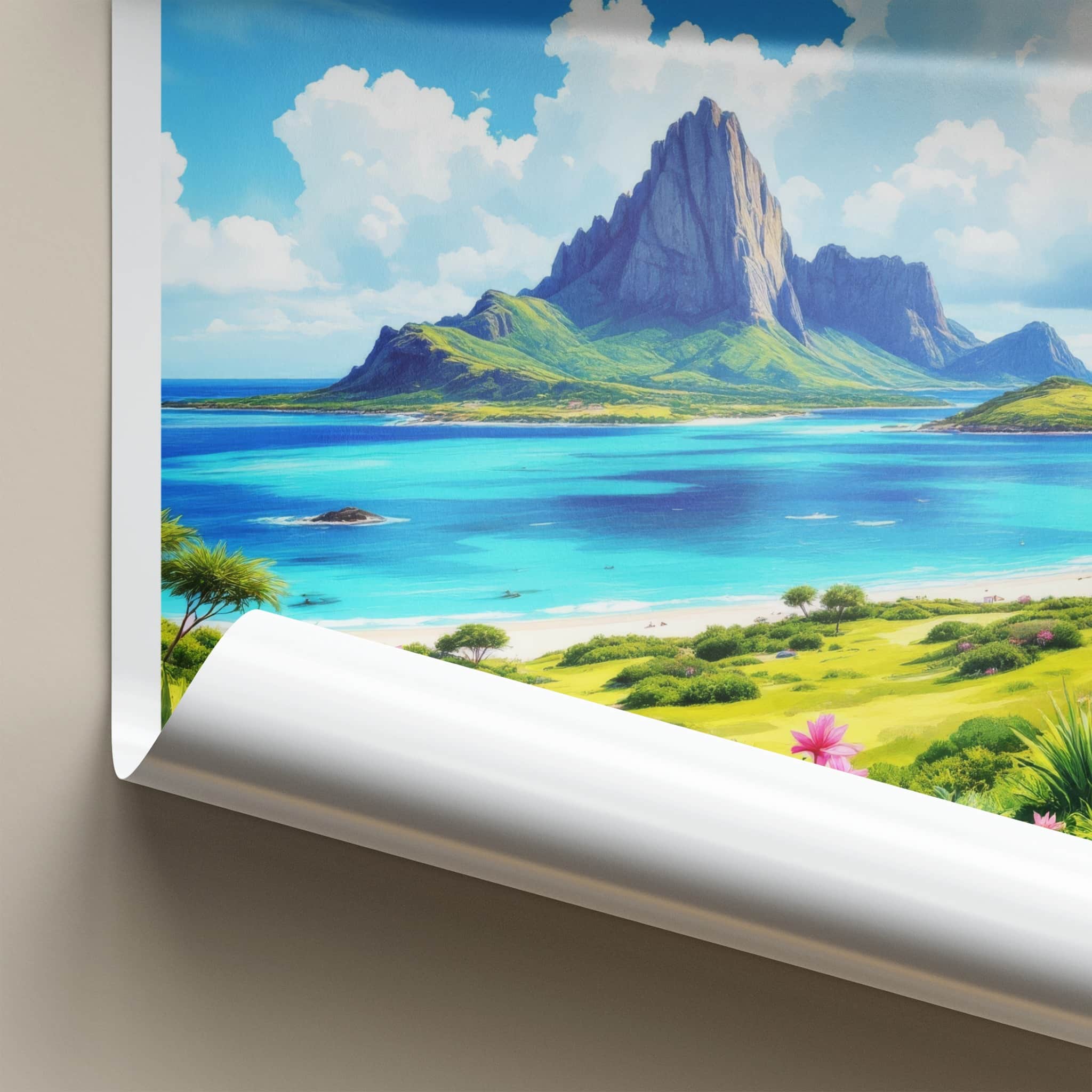 LE MORNE Poster - MAURITIUS Travel Art - Dramatic Peak Ocean Home Decor