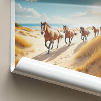 LEBA Poster - Poland Framed Print - Wild Horses Beach Lounge Decor