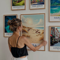 Leba Poster - Poland Travel Art - Wild Horses Beach Home Decor