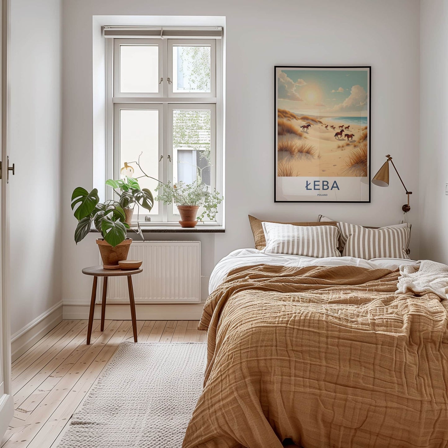 Leba Poster - Poland Travel Art - Wild Horses Beach Home Decor