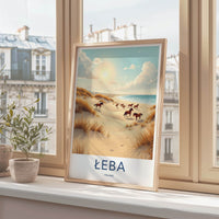 Leba Poster - Poland Travel Art - Wild Horses Beach Home Decor