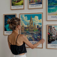 Leeds Poster - England Travel Art - Bustling City Street Home Decor