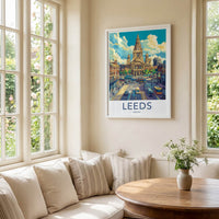 Leeds Poster - England Travel Art - Bustling City Street Home Decor