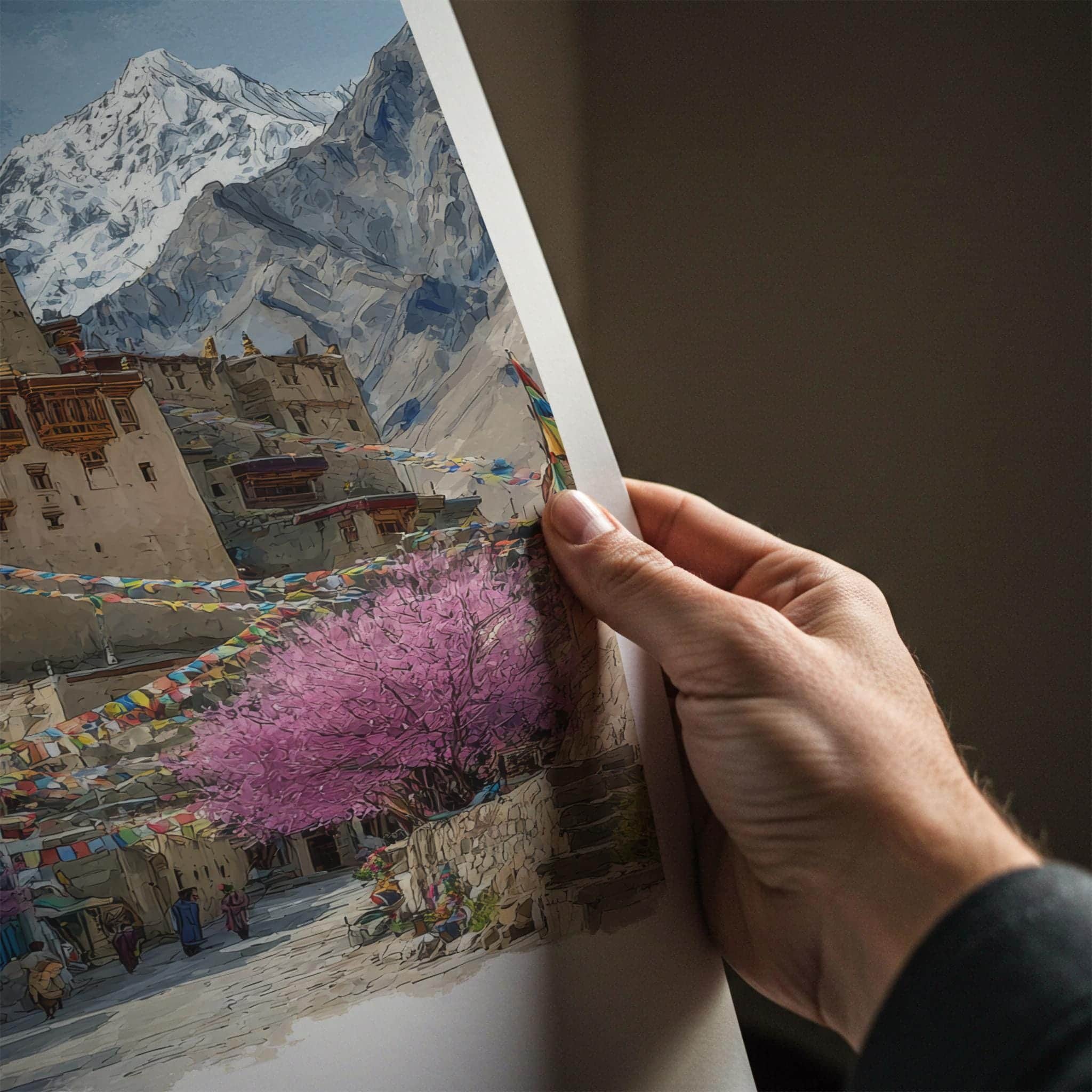 LEH Poster - India Framed Print - Ladakh Palace Village Framed Decor