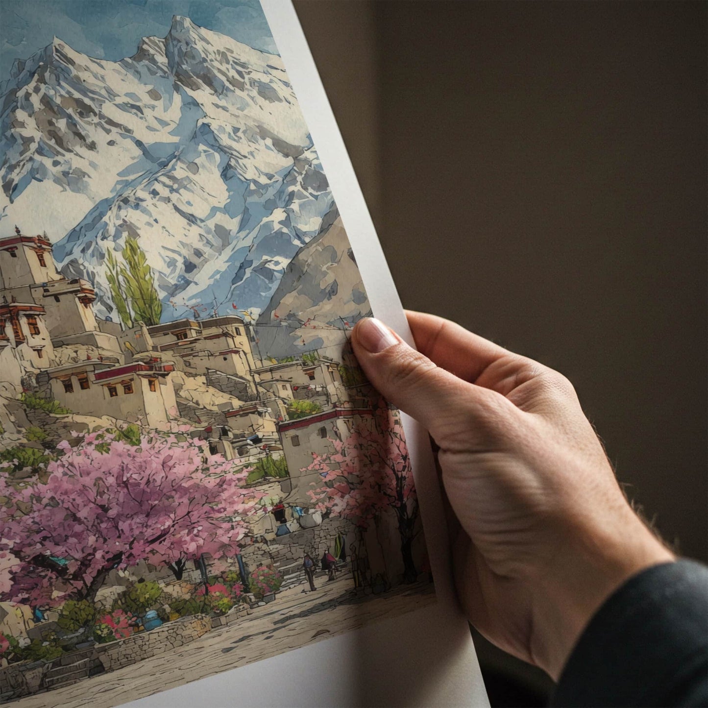 Leh Poster - India Travel Print - Palace Himalayan Mountains Home Decor
