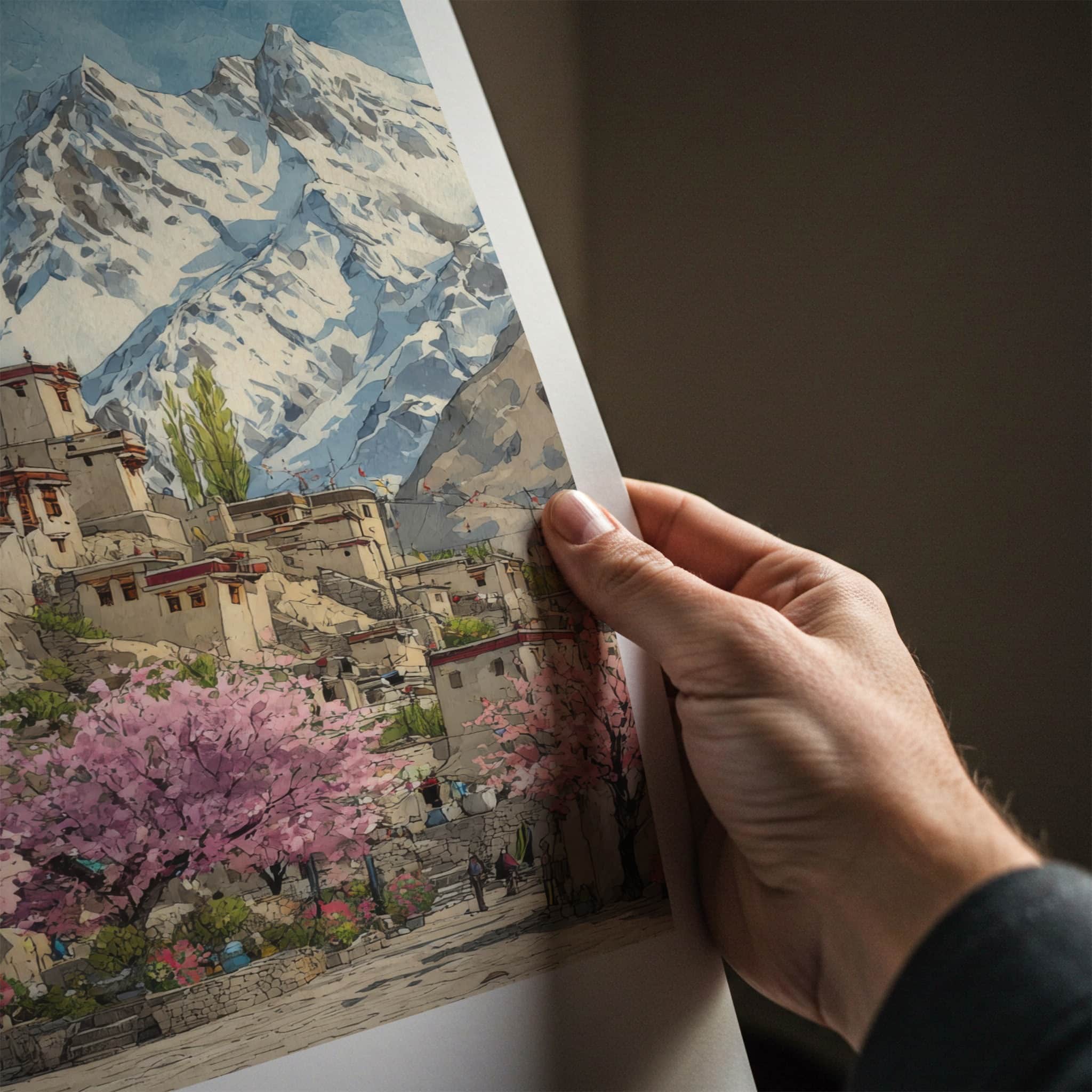 Leh Poster - India Travel Print - Palace Himalayan Mountains Home Decor
