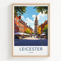 Leicester Poster - England Travel Art - Market Street Tower Home Decor