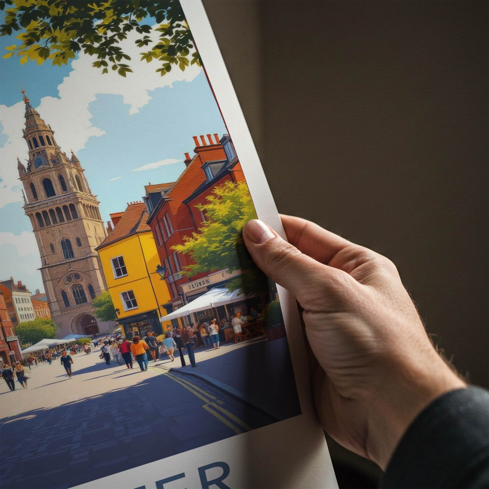 Leicester Poster - England Travel Art - Market Street Tower Home Decor