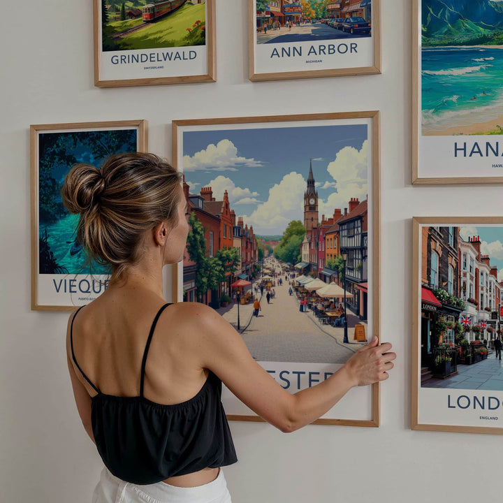 Leicester Poster - England Travel Art - Vibrant City Street Home Decor
