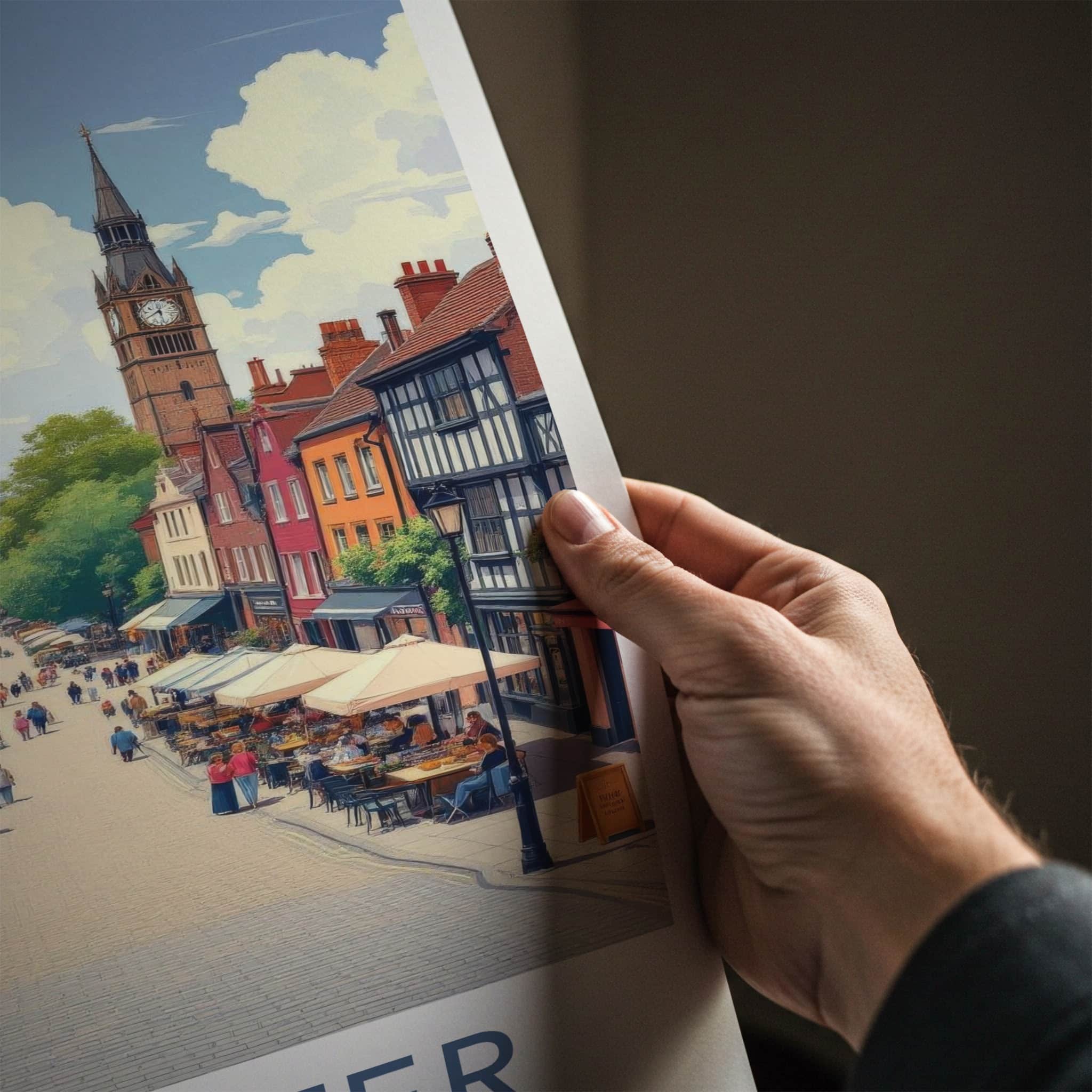 Leicester Poster - England Travel Art - Vibrant City Street Home Decor
