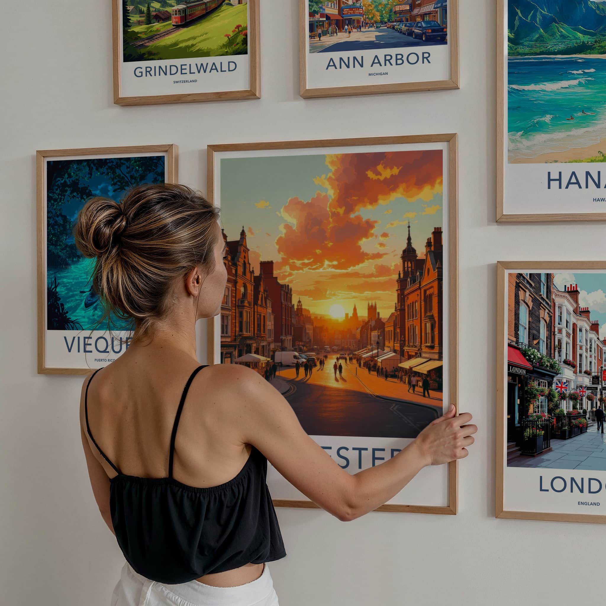 Leicester Poster - England Wall Art - Vibrant City Sunset Home Decor