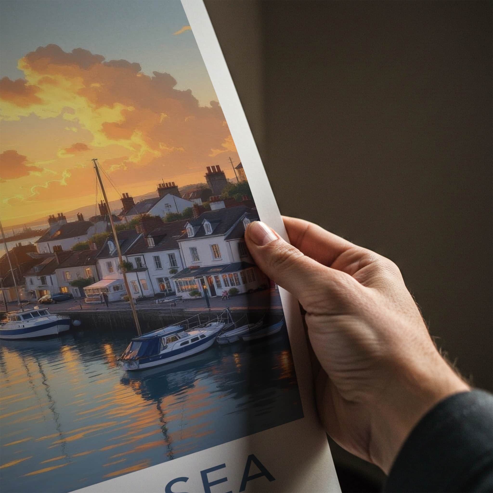 Leigh-On-Sea Poster - England Travel Art - Vibrant Harbor Sunset Home Decor