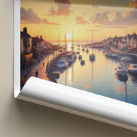 Leigh-On-Sea Poster - England Wall Art - Harbor Sunset Boats Home Decor