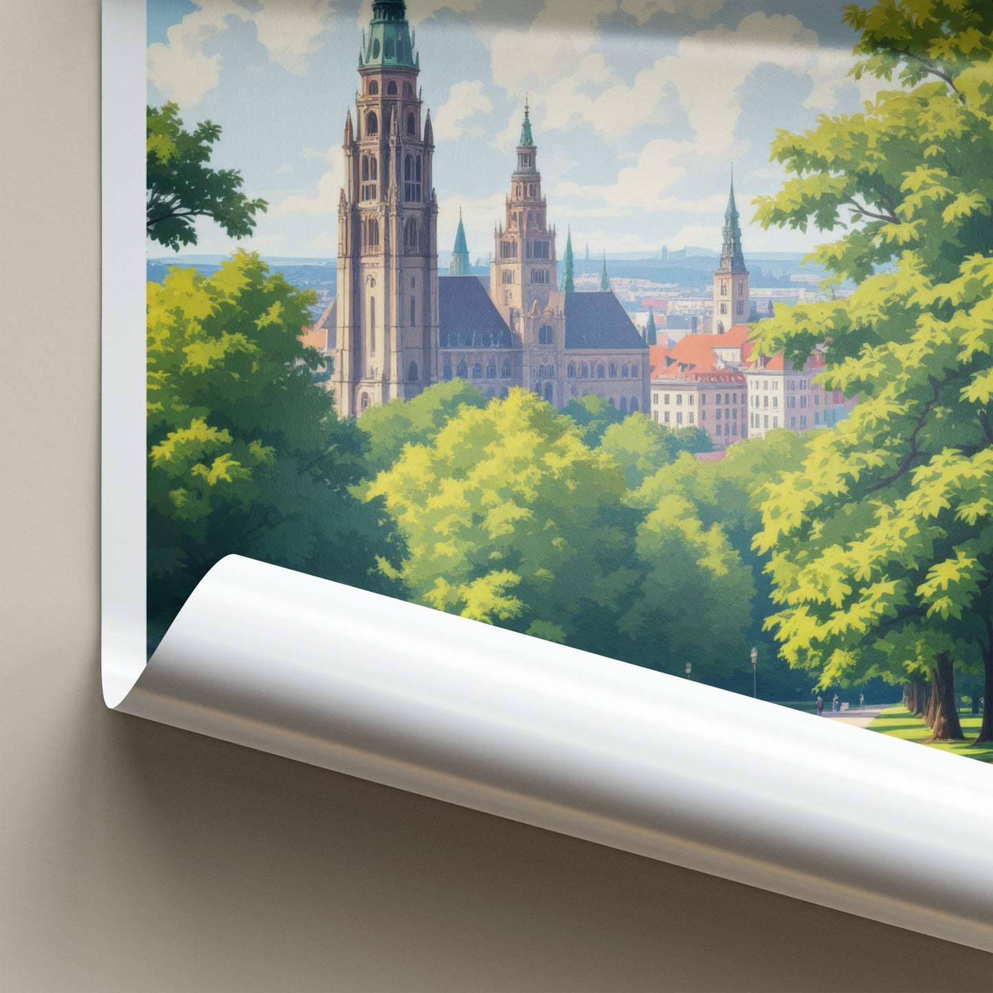 Leipzig Poster - Germany Art Print - Towering Spire Park Home Decor