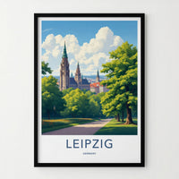 Leipzig Poster - Germany Art Print - Towering Spire Park Home Decor