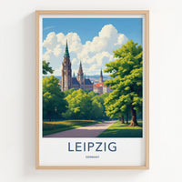 Leipzig Poster - Germany Art Print - Towering Spire Park Home Decor