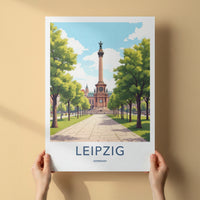 Leipzig Poster - Germany Travel Art - Grand Column Pathway Wall Decor