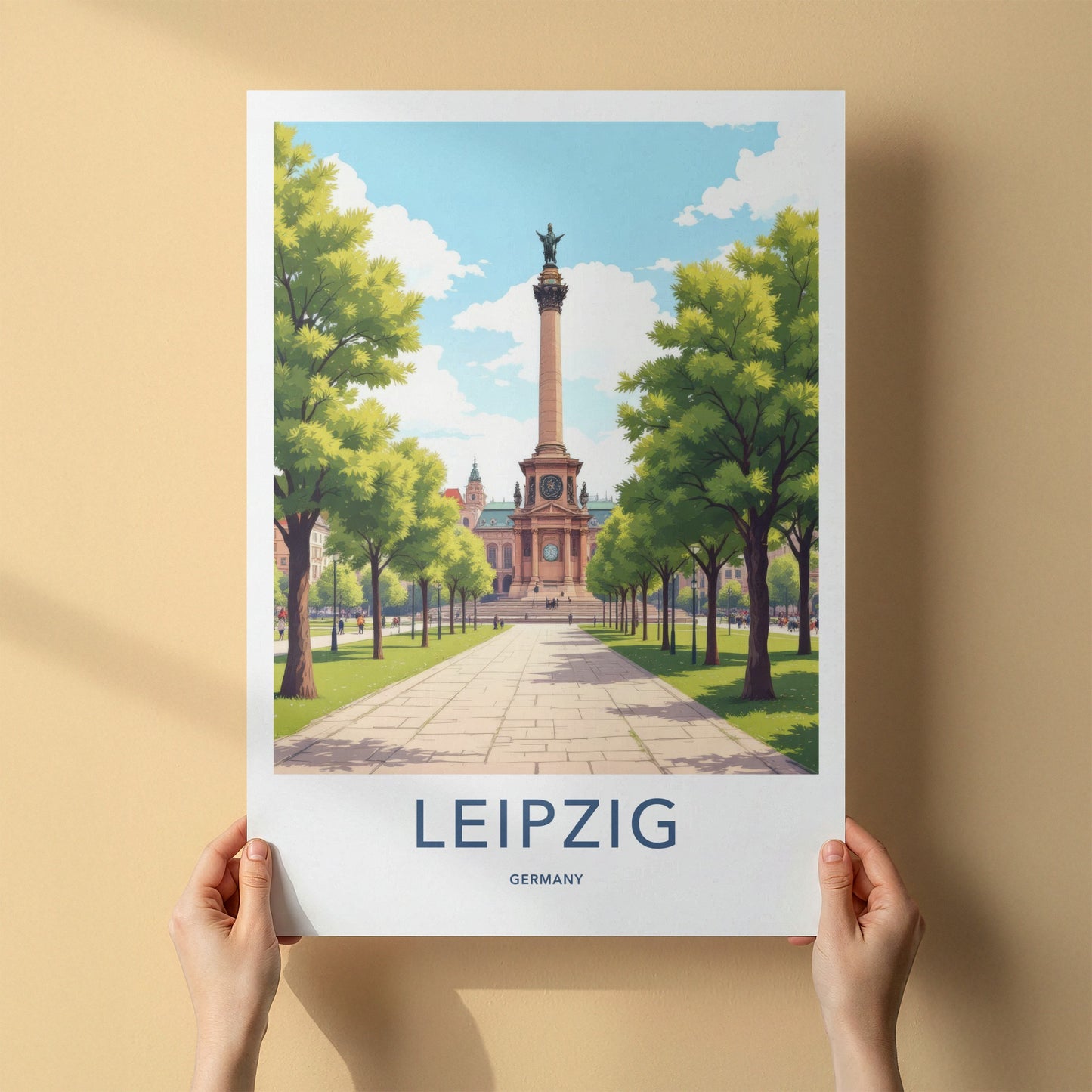 Leipzig Poster - Germany Travel Art - Grand Column Pathway Wall Decor