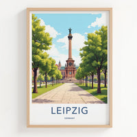 Leipzig Poster - Germany Travel Art - Grand Column Pathway Wall Decor