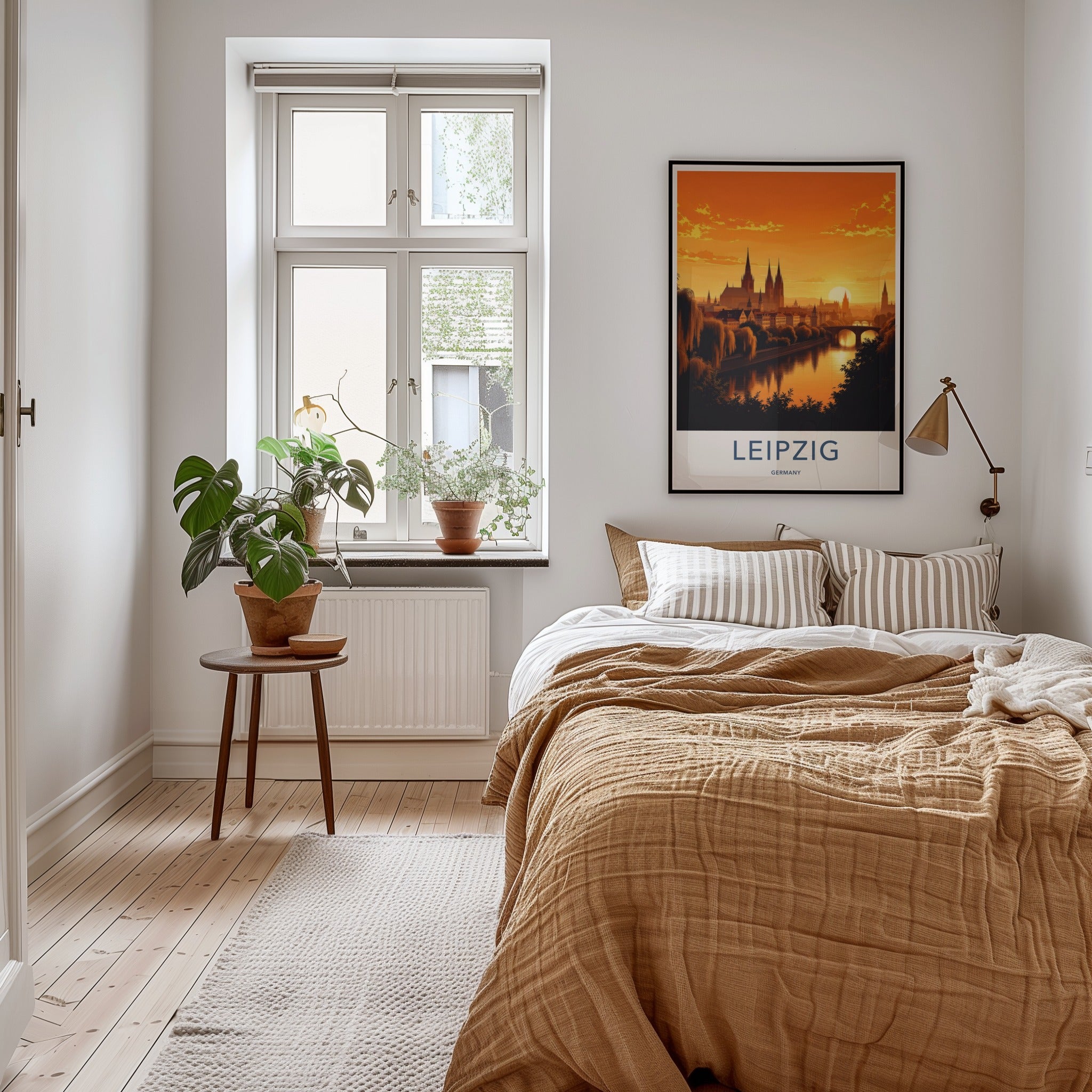 Leipzig Poster - Germany Travel Art - Sunset City Skyline Home Decor