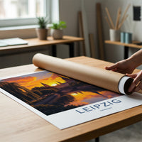 Leipzig Poster - Germany Travel Art - Vibrant Sunset Skyline Home Decor