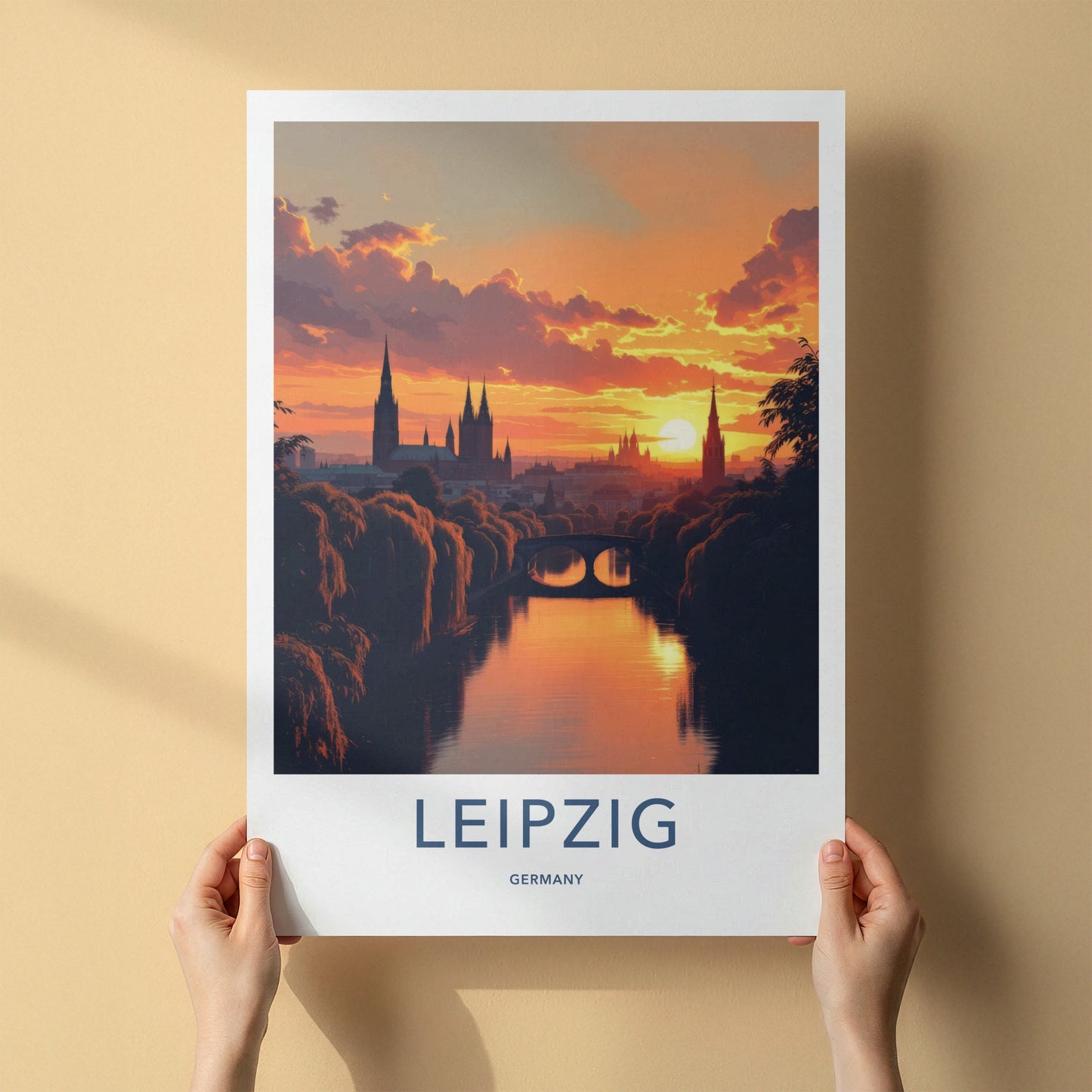Leipzig Poster - Germany Wall Art - Vibrant Sunset Cityscape Home Decor