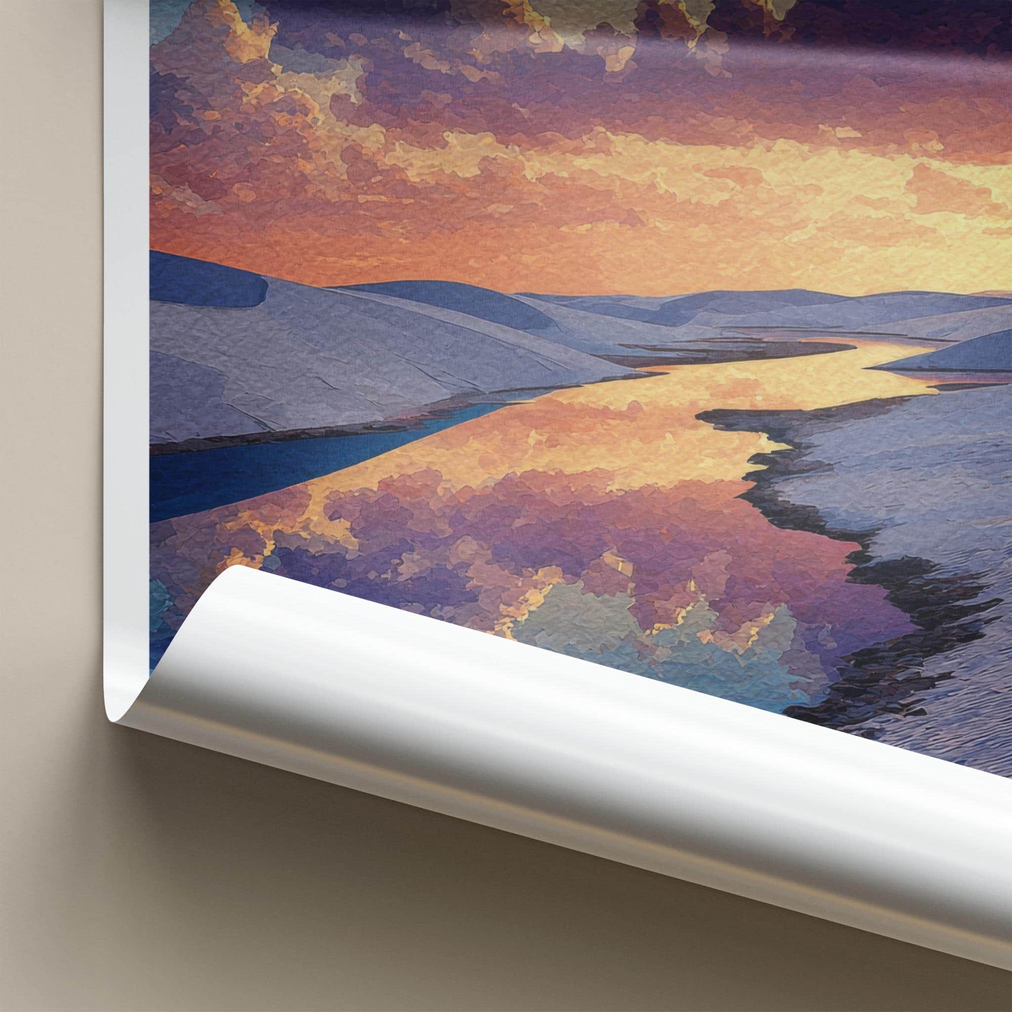 Lencois Poster - Brazil Travel Art - Golden Water Dunes Home Decor