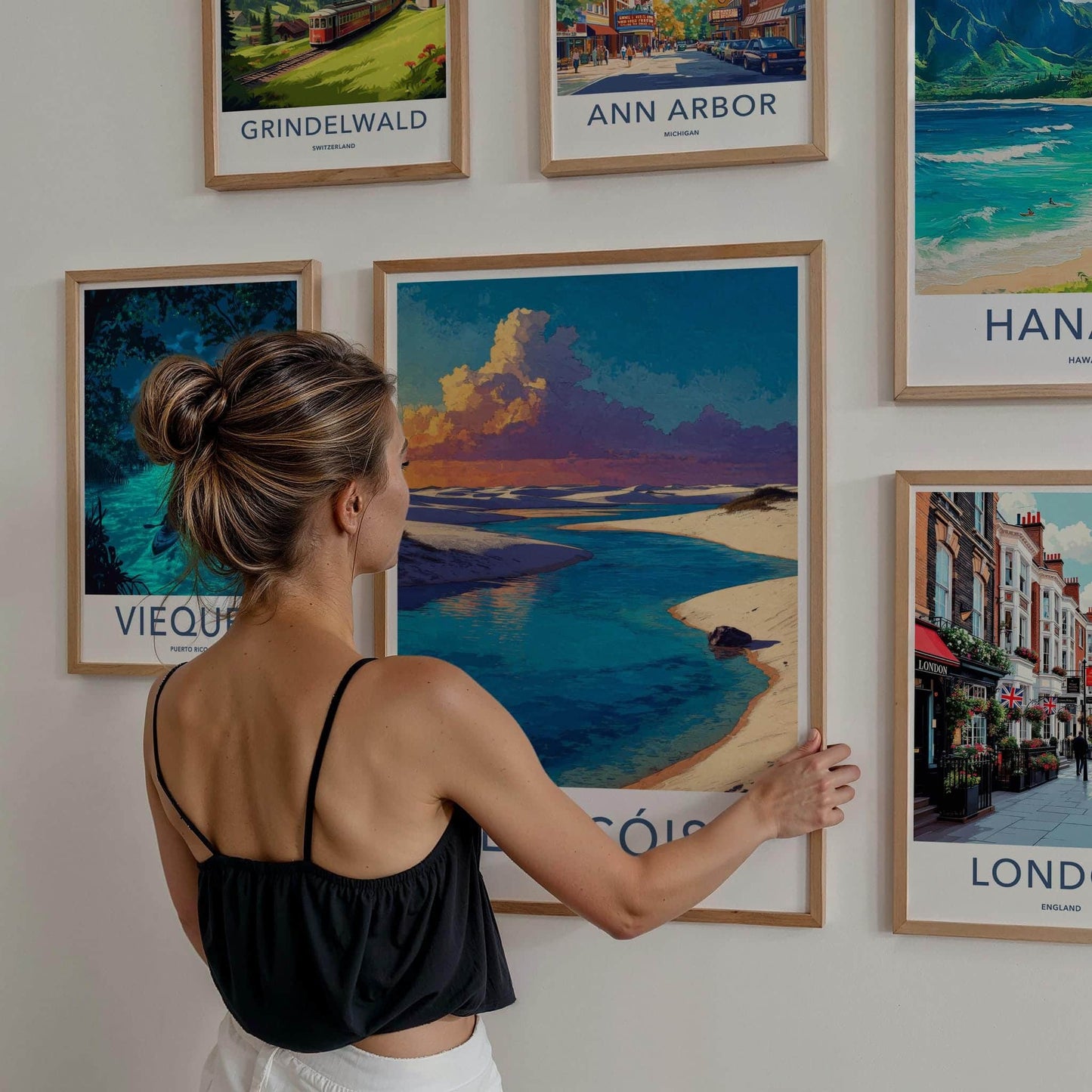 Lencois Poster - Brazil Travel Art - Sandy Lagoon Sunset Home Decor