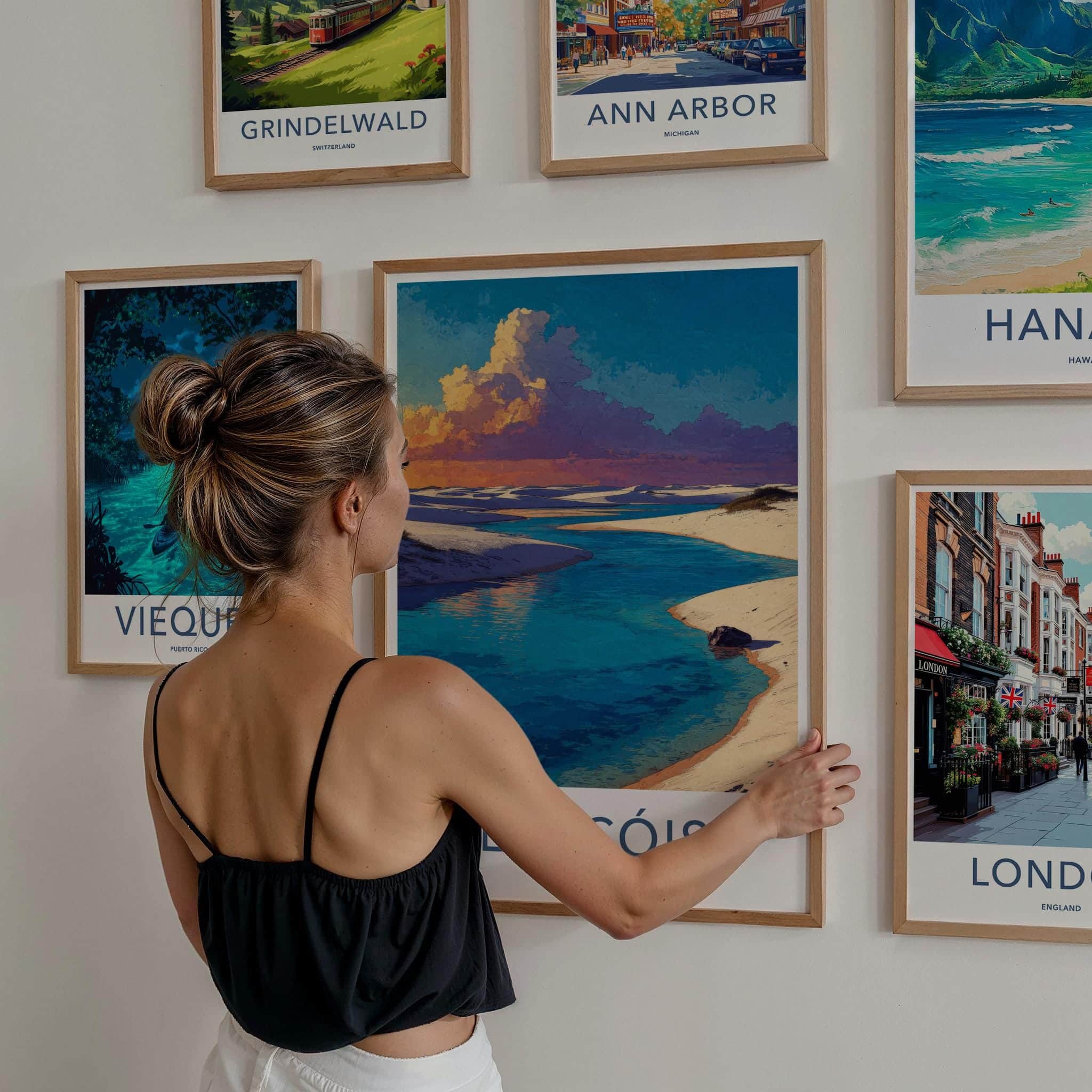 Lencois Poster - Brazil Travel Art - Sandy Lagoon Sunset Home Decor