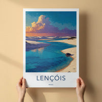 Lencois Poster - Brazil Travel Art - Sandy Lagoon Sunset Home Decor