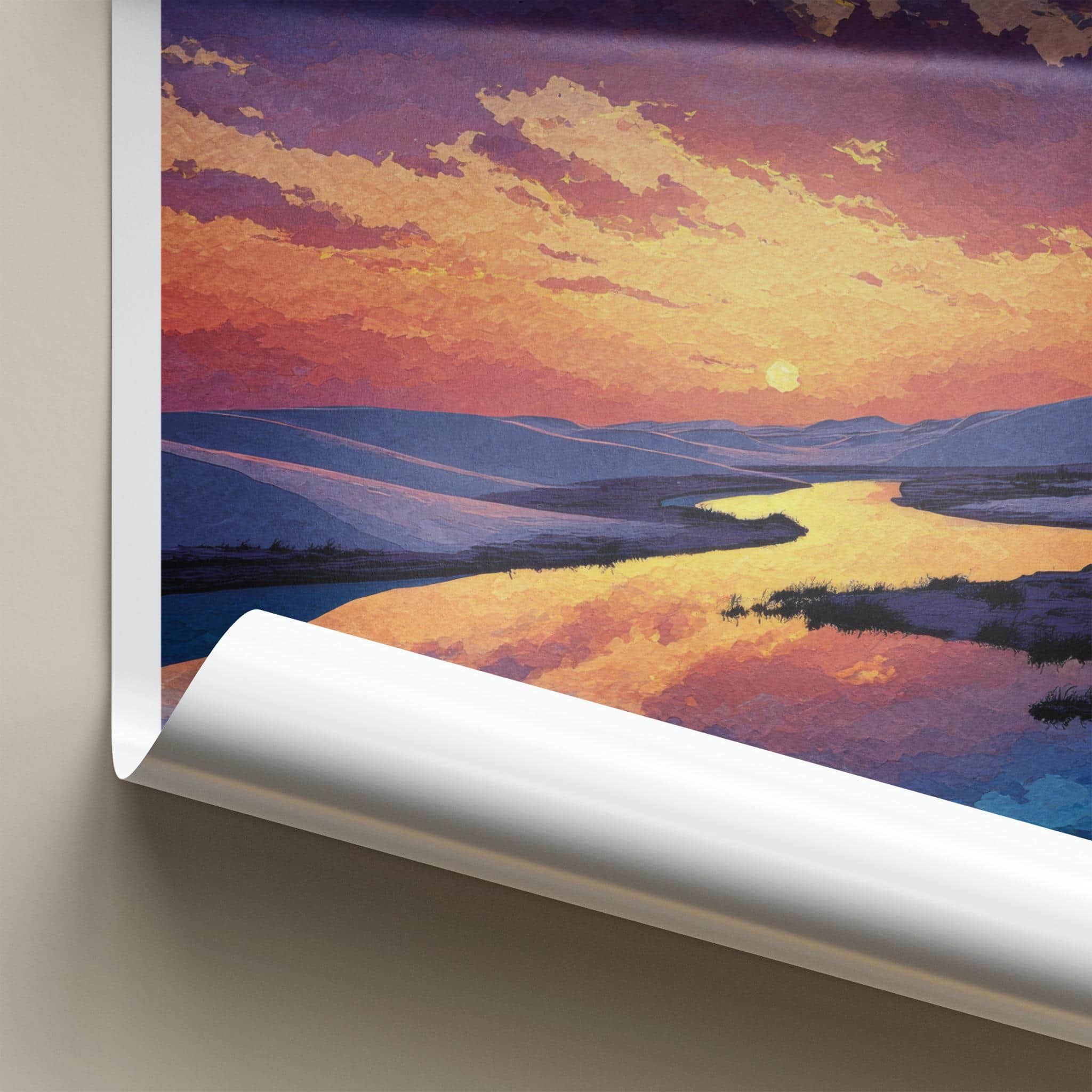 Lencois Poster - Brazil Travel Art - Sunset Desert Lagoon Home Decor