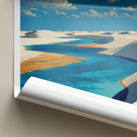 Lencois Poster - Brazil Travel Art - White Dunes Lagoons Home Decor