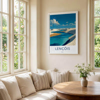 Lencois Poster - Brazil Travel Art - White Dunes Lagoons Home Decor