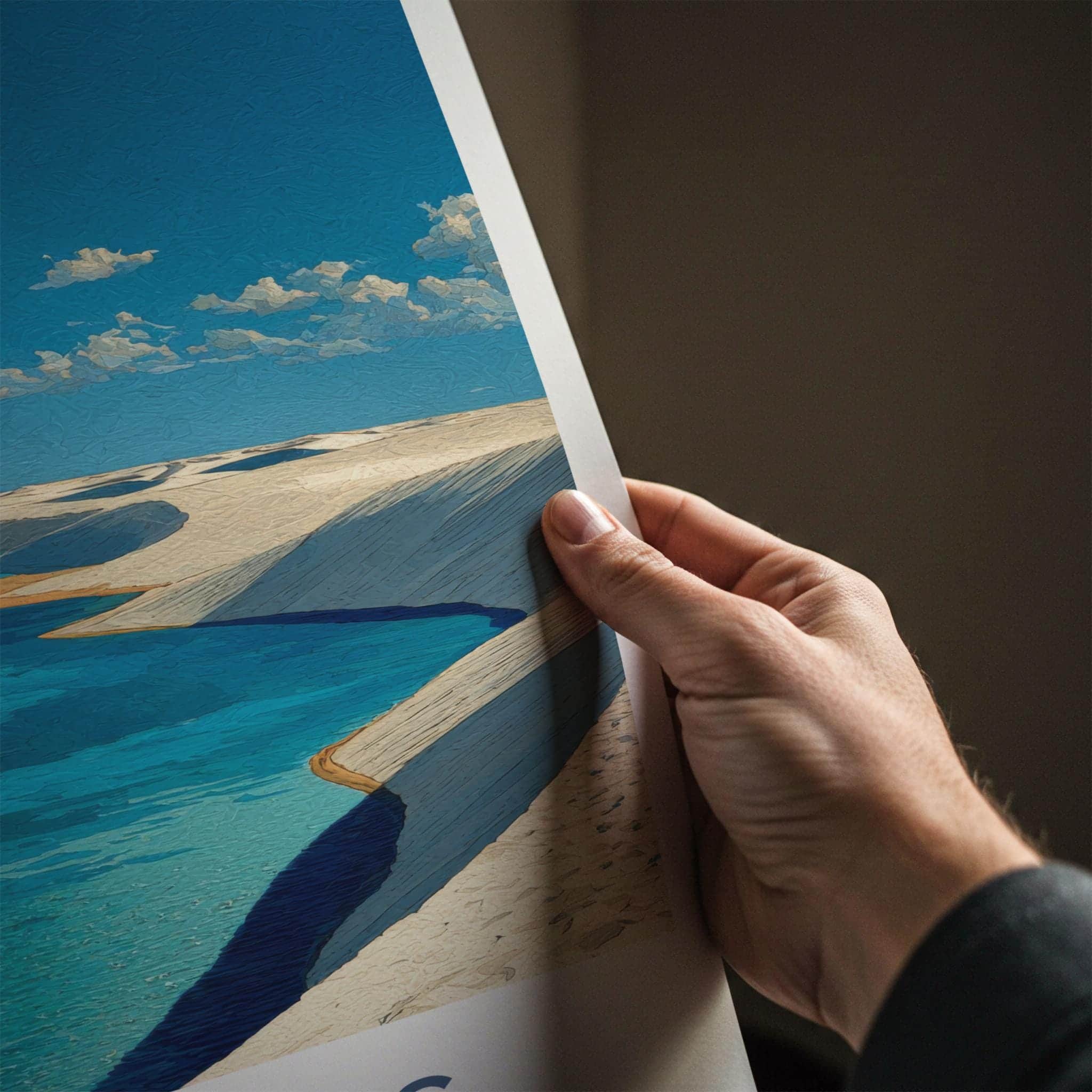 Lencois Poster - Brazil Travel Art - White Dunes Lagoons Home Decor